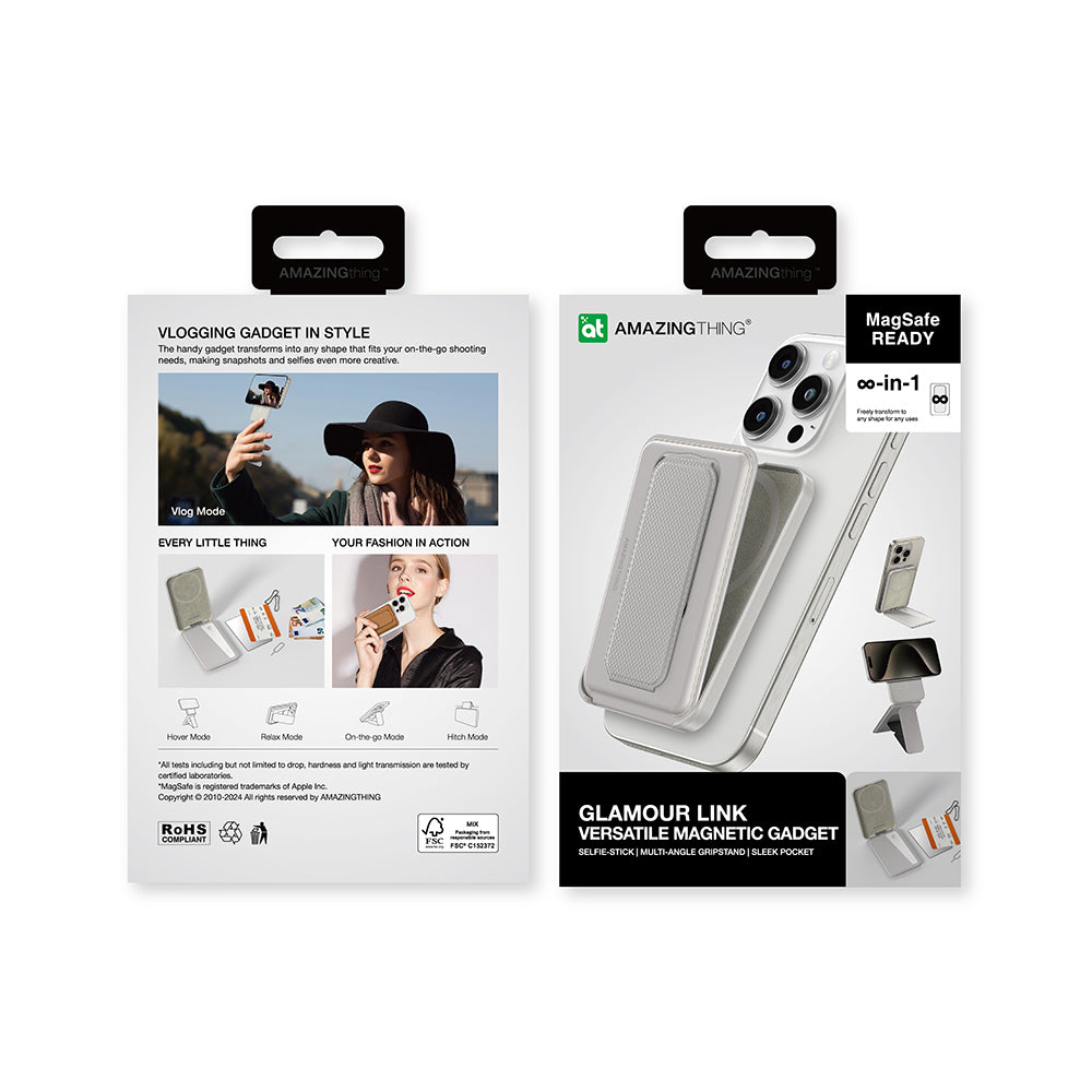 Amazingthing Glamour Link Fonksiyonel Çok Yönlü Grip Standlı Magnetik Kartlık Siyah