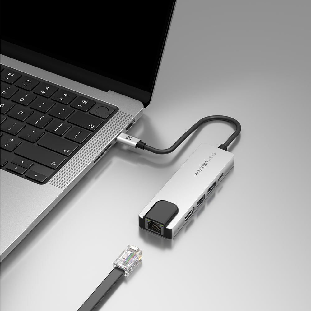 Amazingthing Thunder Pro RJ45 Type-c to HDTV 5 in 1 4K 60Hz Ethernet Dönüştürücü Adaptör