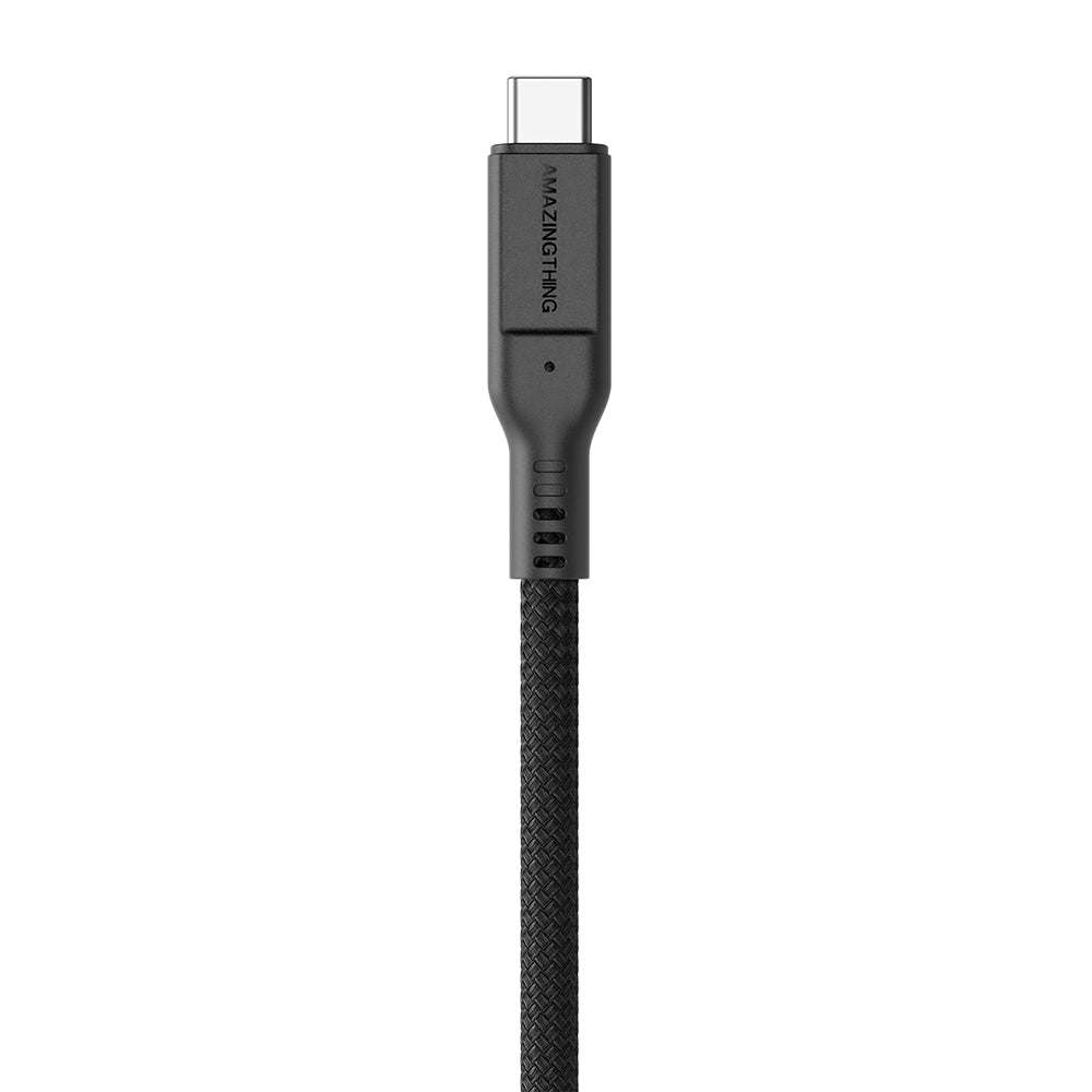 Amazingthing Thunder Pro USB3.2 Gen2 PD3.1 Port Korumalı Type-C to Type-C Kablo 2m 240W 4K@60Hz Siyah