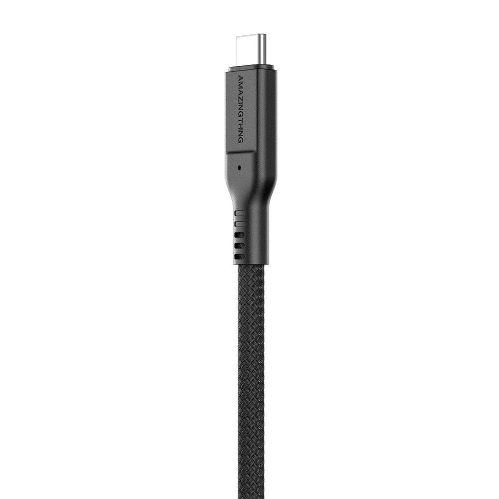 Amazingthing Thunder Pro USB3.2 Gen2 PD3.1 Port Korumalı Type-C to Type-C Kablo 2m 240W 4K@60Hz Siyah