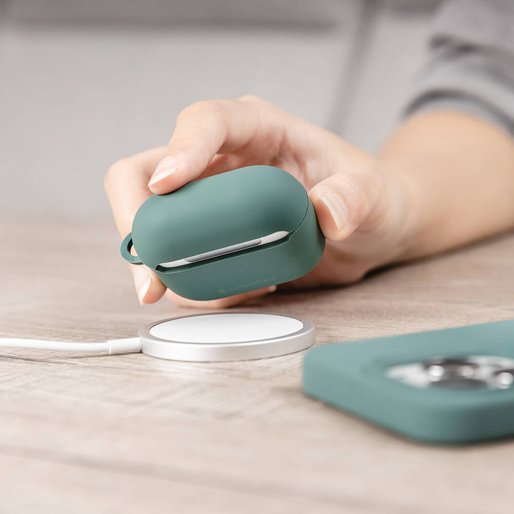 Airpods 3. Nesil Kılıf Yumuşak Dokunuşlu Likit Silikon Tasarımlı Lisanslı Switcheasy Skin Kılıf Yeşil