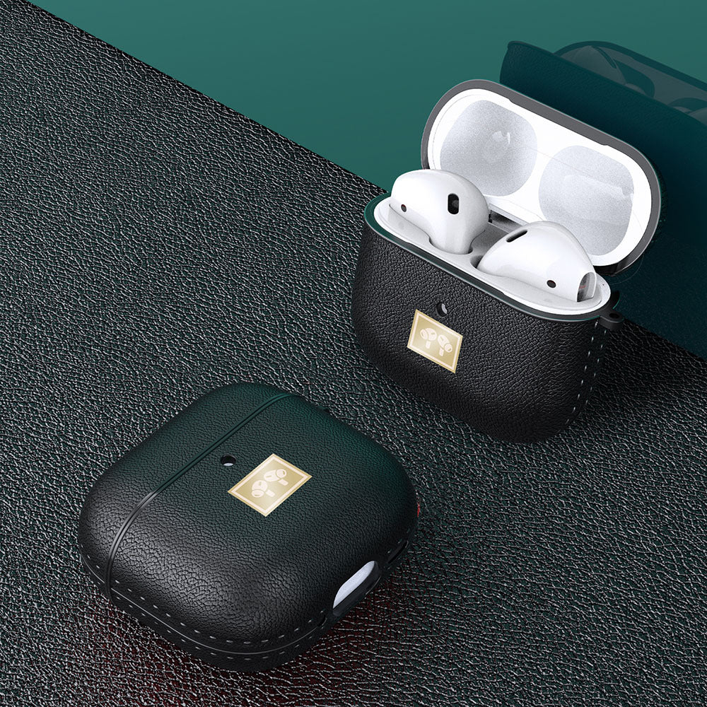 Airpods 4 Kılıf Deri Görünümlü Askı Aparatlı Wlons Kılıf Lacivert