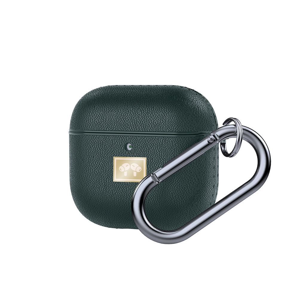 Airpods 4 Kılıf Deri Görünümlü Askı Aparatlı Wlons Kılıf Koyu Yeşil