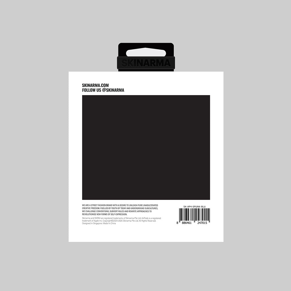 Apple Airpods 4 Kılıf Skinarma PU Deri Tasarım Spunk Kılıf Mavi