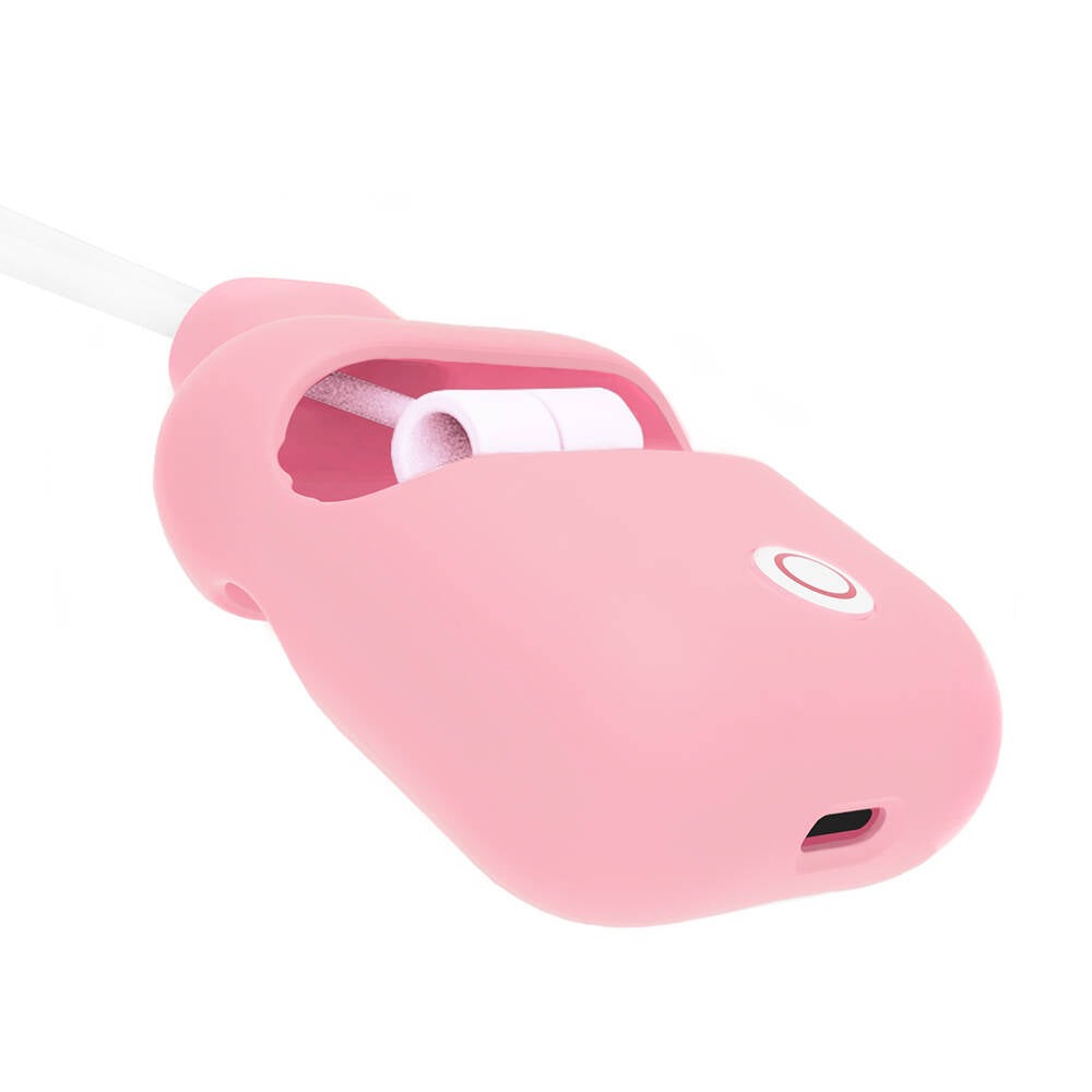 Airpods Kılıf Boyun Askılı Jelly Bean Tasarımlı Lisanslı Switcheasy ColorBuddy Kılıf Pembe