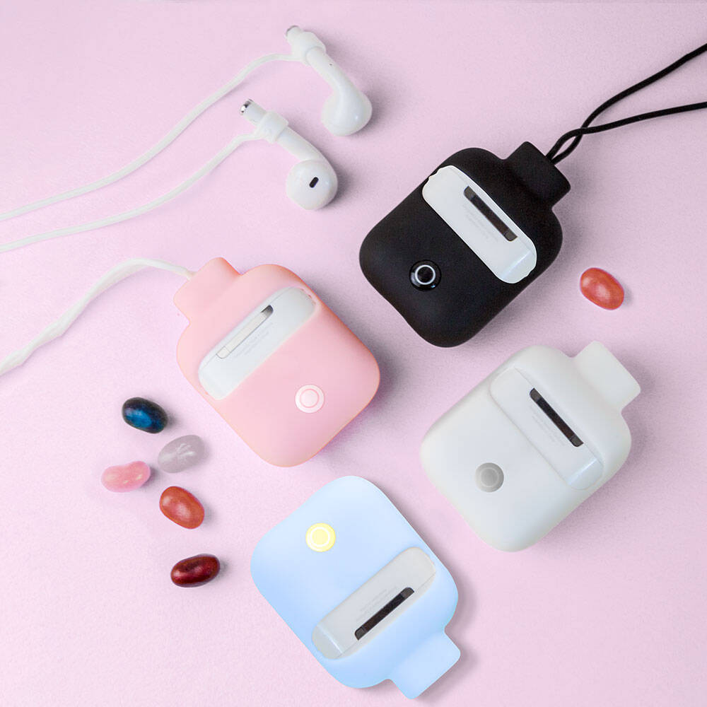 Airpods Kılıf Boyun Askılı Jelly Bean Tasarımlı Lisanslı Switcheasy ColorBuddy Kılıf Beyaz