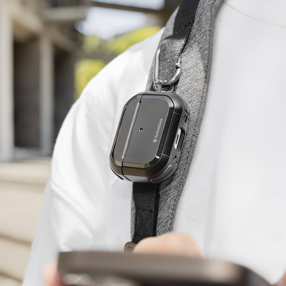 Airpods Pro 2 Kılıf Airbag Korumalı Ultra Sağlam Lisanslı Switcheasy Defender Kılıf Siyah