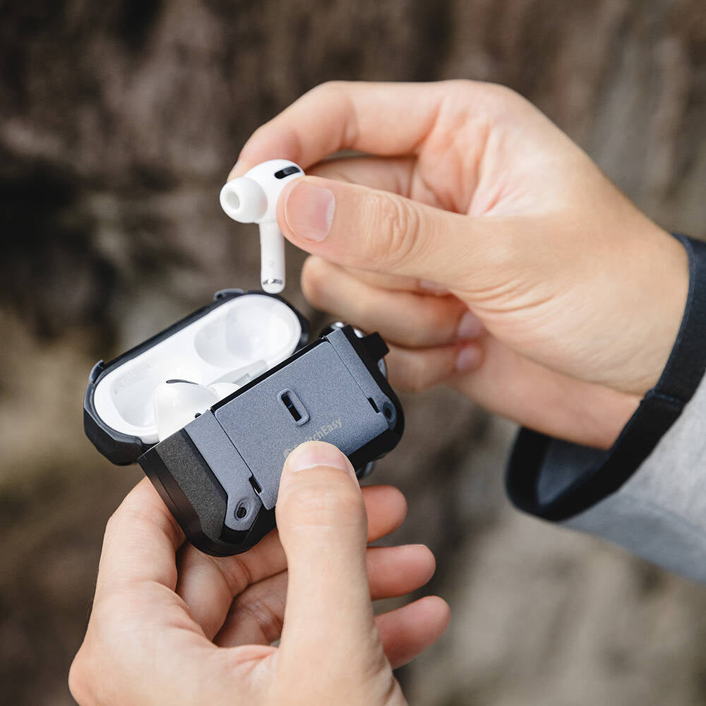 Airpods Pro 2 Kılıf Askılı Sağlam Tasarımlı Lisanslı Switcheasy Guardian Kılıf Siyah