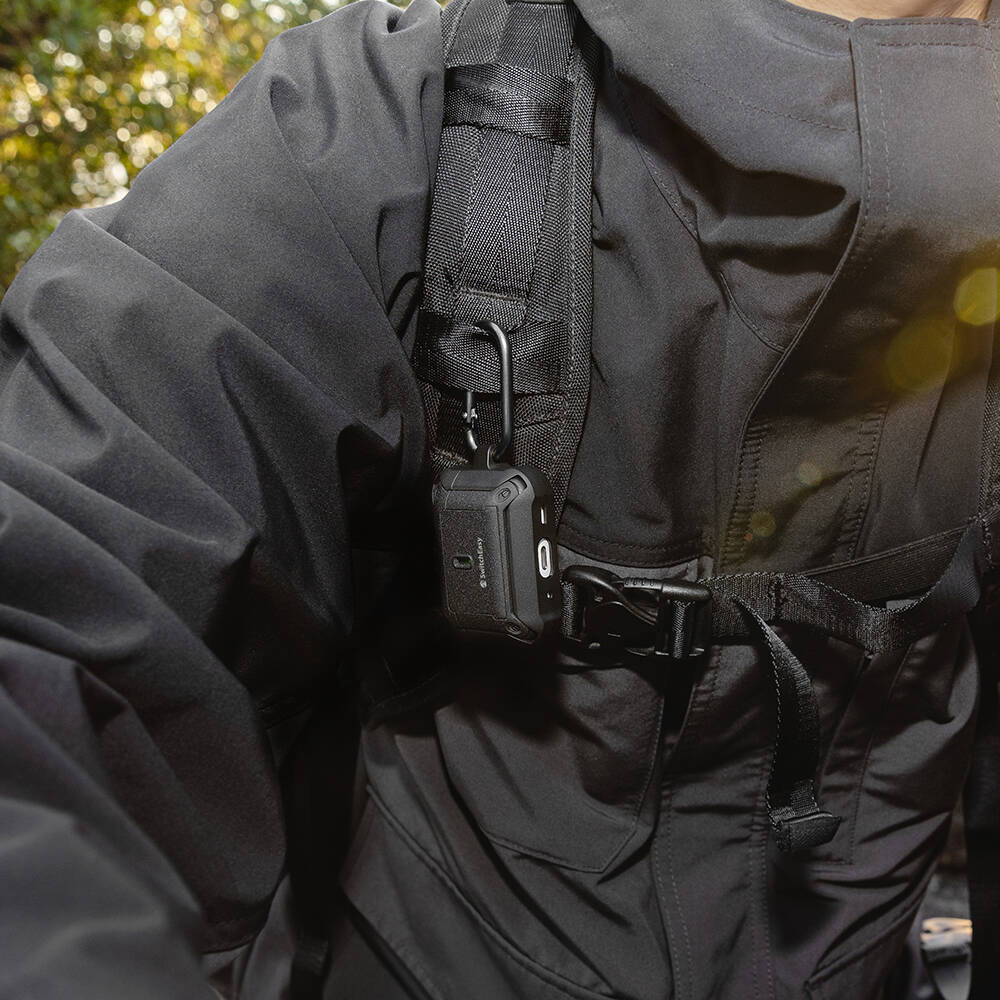 Airpods Pro 2 Kılıf Askılı Sağlam Tasarımlı Lisanslı Switcheasy Guardian Kılıf Gri