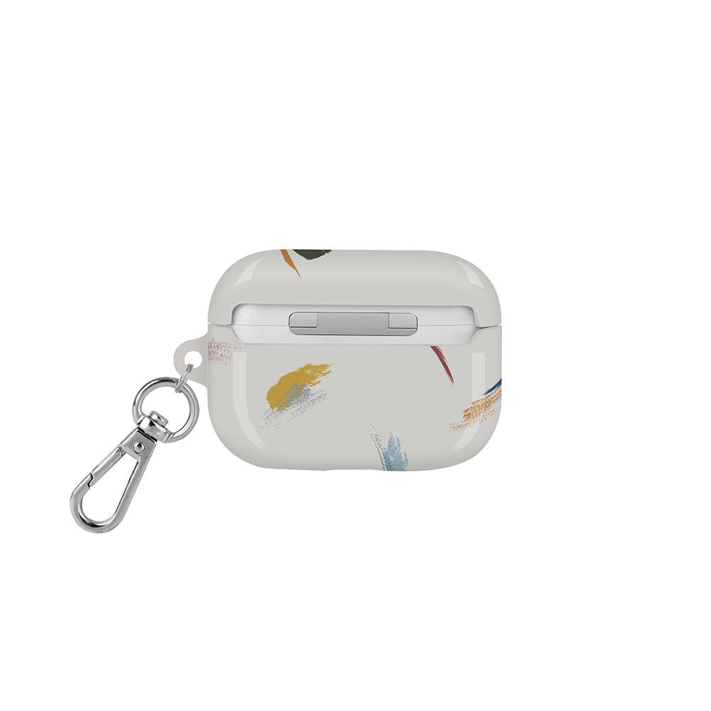 Airpods Pro Kılıf Fırça Boya Desenli Coehl Reverie Kılıf Gri