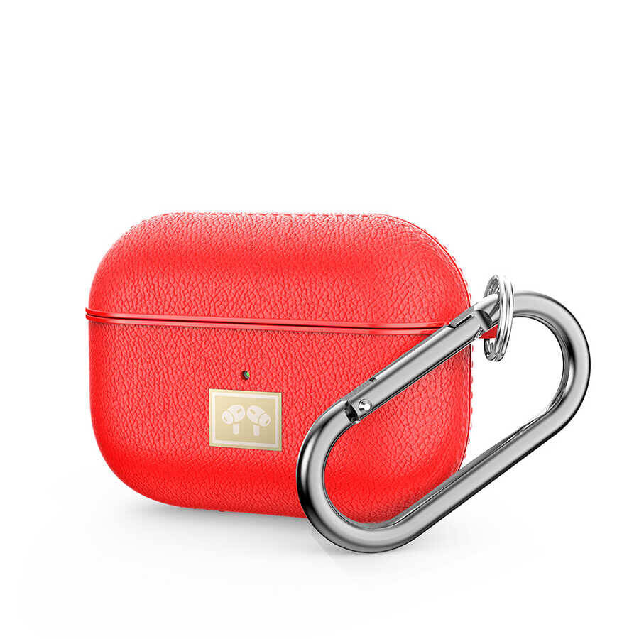 Airpods Pro 2 Kılıf Deri Görünümlü Askı Aparatlı Wlons Kılıf Lacivert