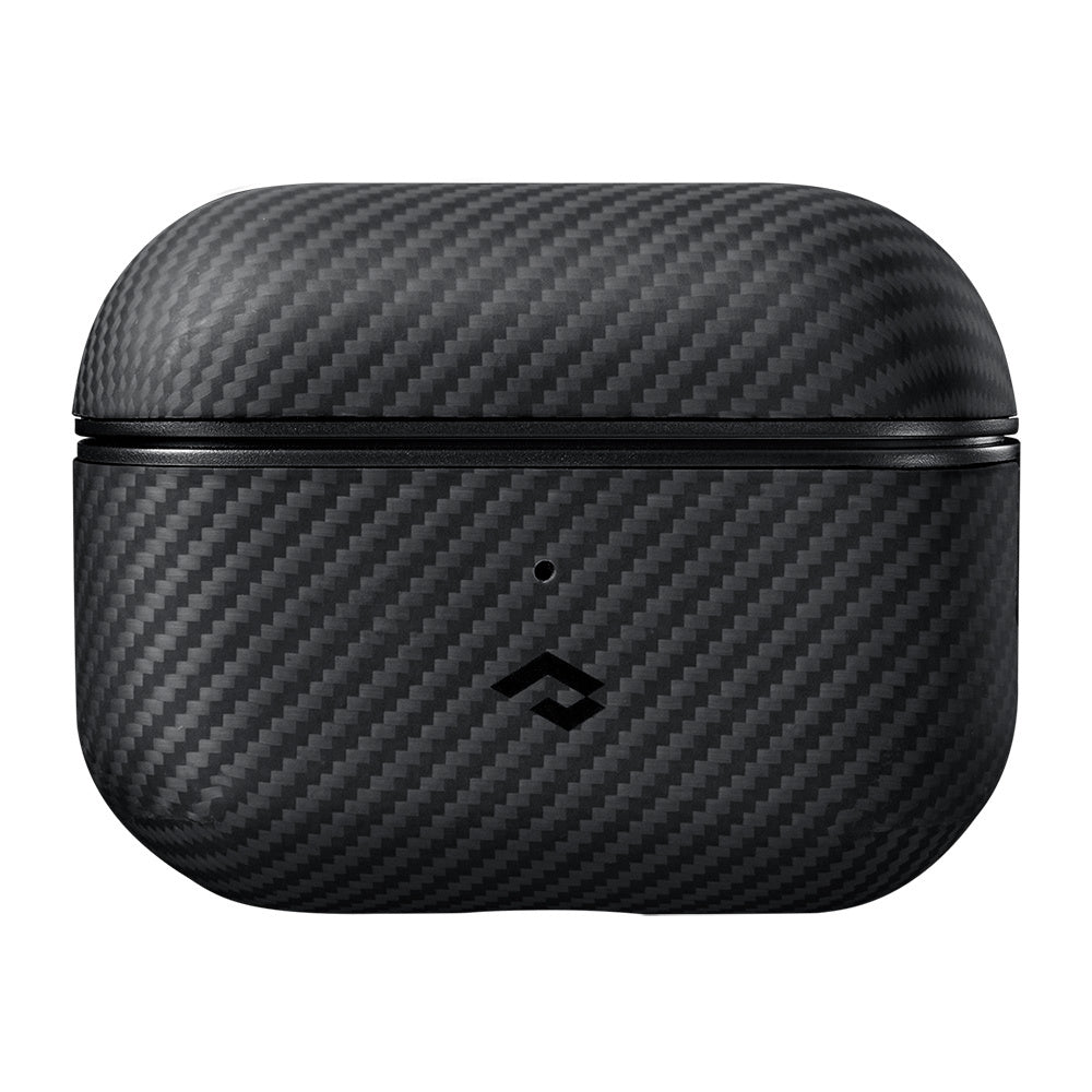 Airpods Pro 2 Kılıf Magsafe Şarj Özellikli 600D Aramid Fiber Pitaka Classic Serisi Black-Grey Twill Kılıf Siyah-Gri