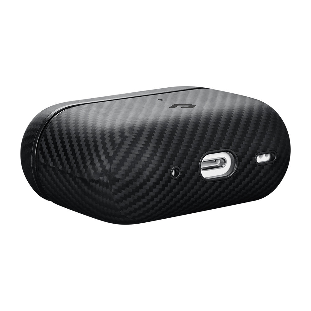 Airpods Pro 2 Kılıf Magsafe Şarj Özellikli 600D Aramid Fiber Pitaka Classic Serisi Black-Grey Twill Kılıf Siyah-Gri