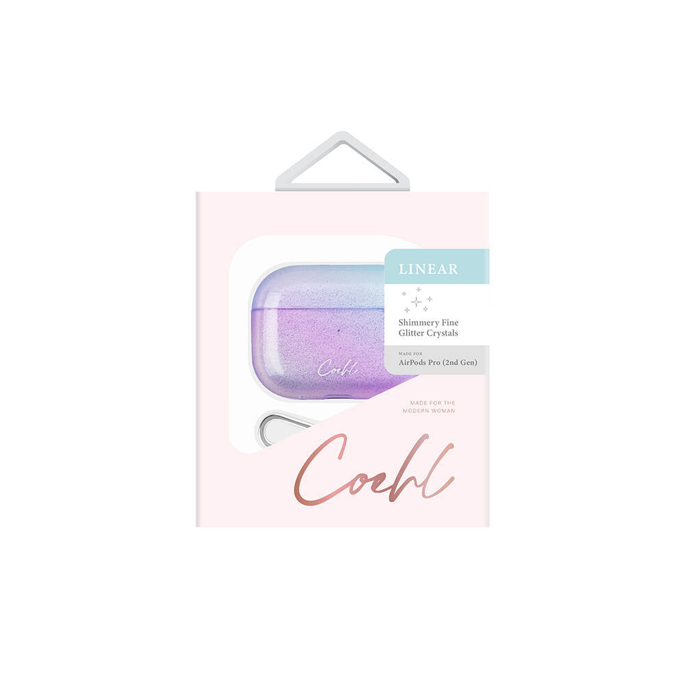 Airpods Pro 2 Kılıf Parlayan Arka Yüzey Coehl Linear Kılıf Mor