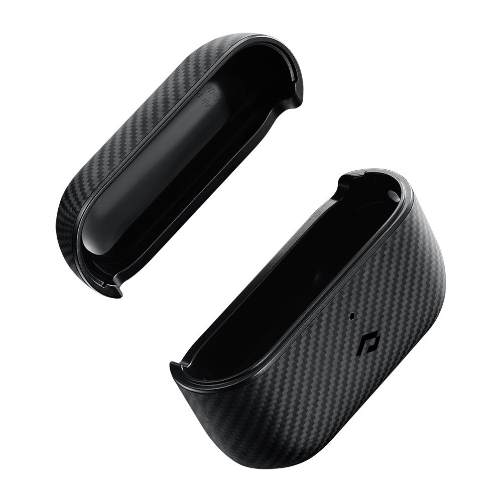 Airpods Pro Kılıf Magsafe Şarj Özellikli 600D Aramid Fiber Pitaka Classic Serisi Black-Grey Twill Kılıf Siyah-Gri