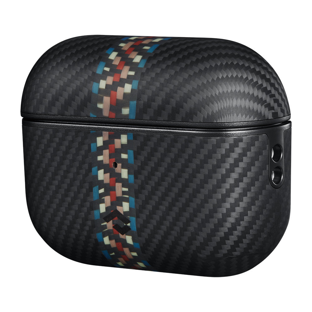 Airpods Pro Kılıf Magsafe Şarj Özellikli 600D Aramid Fiber Pitaka Orchestra Serisi Rhapsody Kılıf Siyah-Mavi