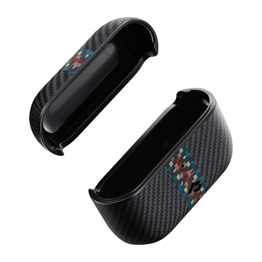 Airpods Pro Kılıf Magsafe Şarj Özellikli 600D Aramid Fiber Pitaka Orchestra Serisi Rhapsody Kılıf Siyah-Mavi