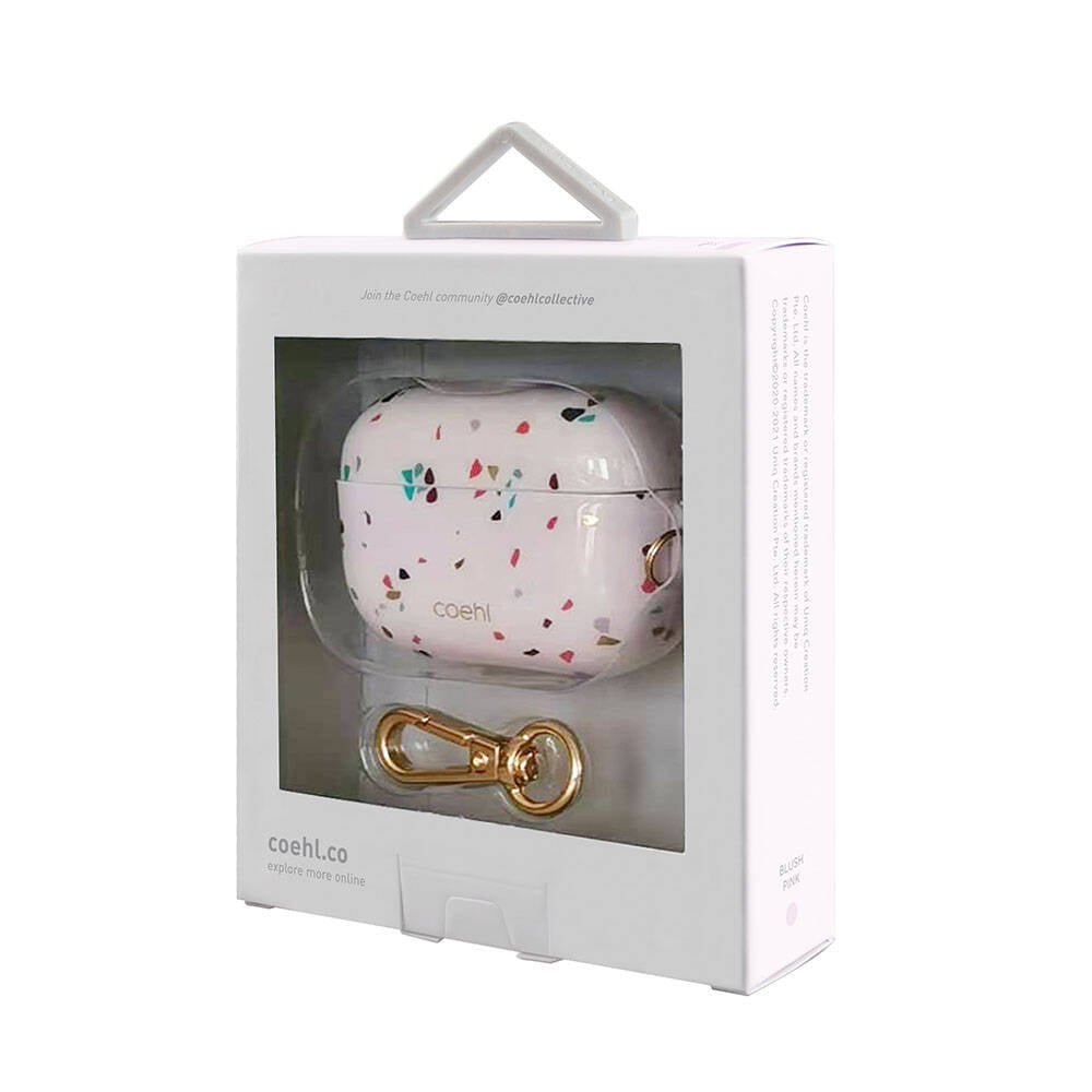 Airpods Pro Kılıf Mozaik Desenli Coehl Terrazzo Kılıf Beyaz