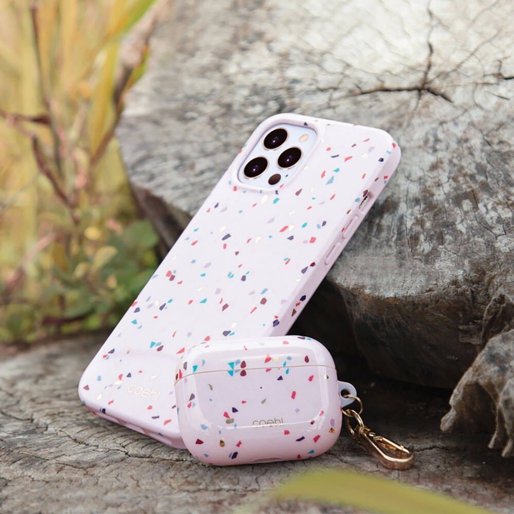 Airpods Pro Kılıf Mozaik Desenli Coehl Terrazzo Kılıf Pembe
