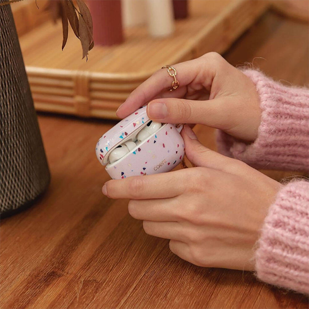 Airpods Pro Kılıf Mozaik Desenli Coehl Terrazzo Kılıf Pembe