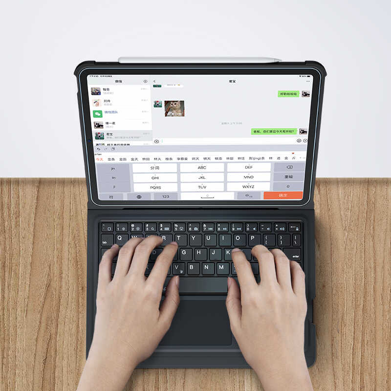 iPad Air 11 2024 Benks Multifunctional Kablosuz Klavyeli Kılıf Siyah