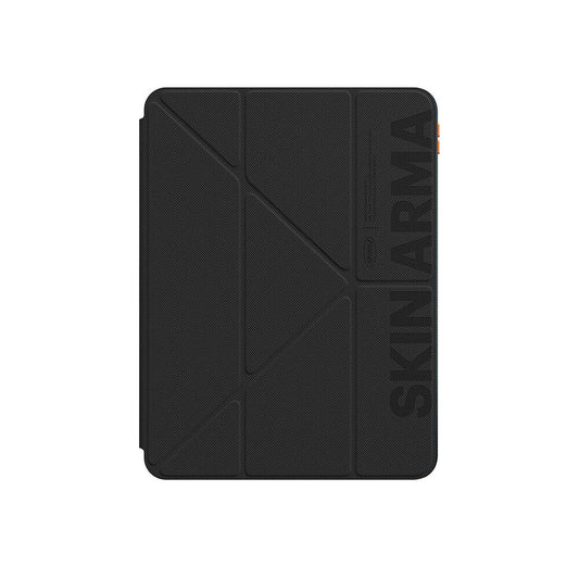 iPad Air 11 2024 Kılıf SkinArma Kabartma Baskı Tasarımlı 360 Tam Koruma Arkası Şeffaf Standlı Gamma Kılıf Mavi Açık