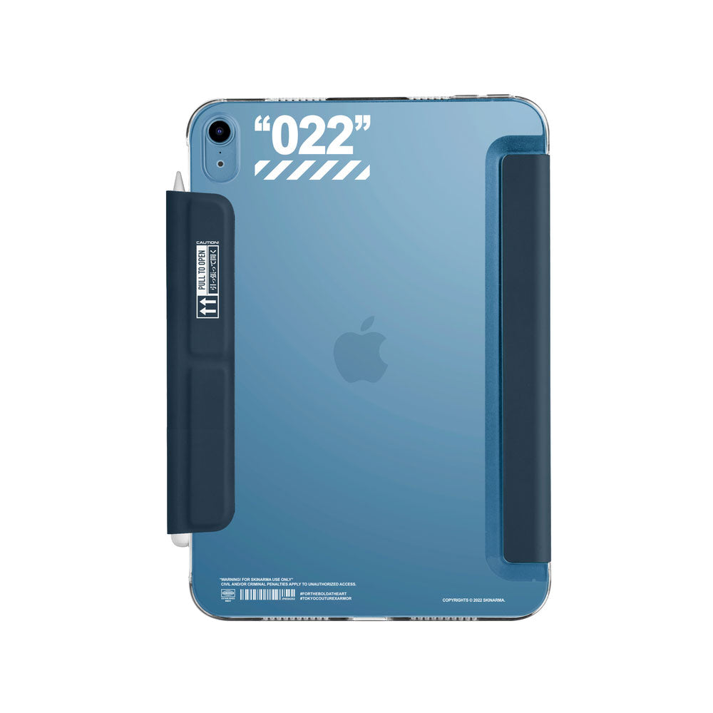 iPad Air 11 2024 Kılıf SkinArma Kalemlikli Arkası Şeffaf Standlı Magnetik Taihi Sora Kılıf Mavi