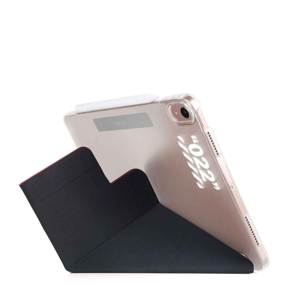 iPad Air 11 2024 Kılıf SkinArma Kalemlikli Arkası Şeffaf Standlı Magnetik Taihi Sora Kılıf Kırmızı