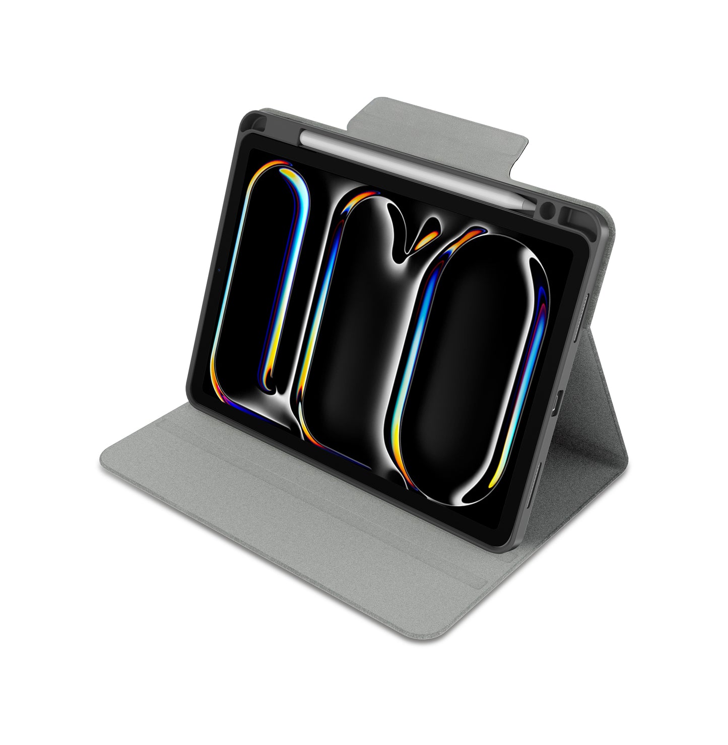 iPad Air 11 2024 Raptic Spin Detachable Folio PU Ayrılabilir Kalem Bölmeli Standlı Kılıf Siyah