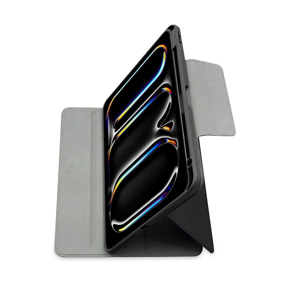 iPad Air 11 2024 Raptic Spin Detachable Folio PU Ayrılabilir Kalem Bölmeli Standlı Kılıf Siyah