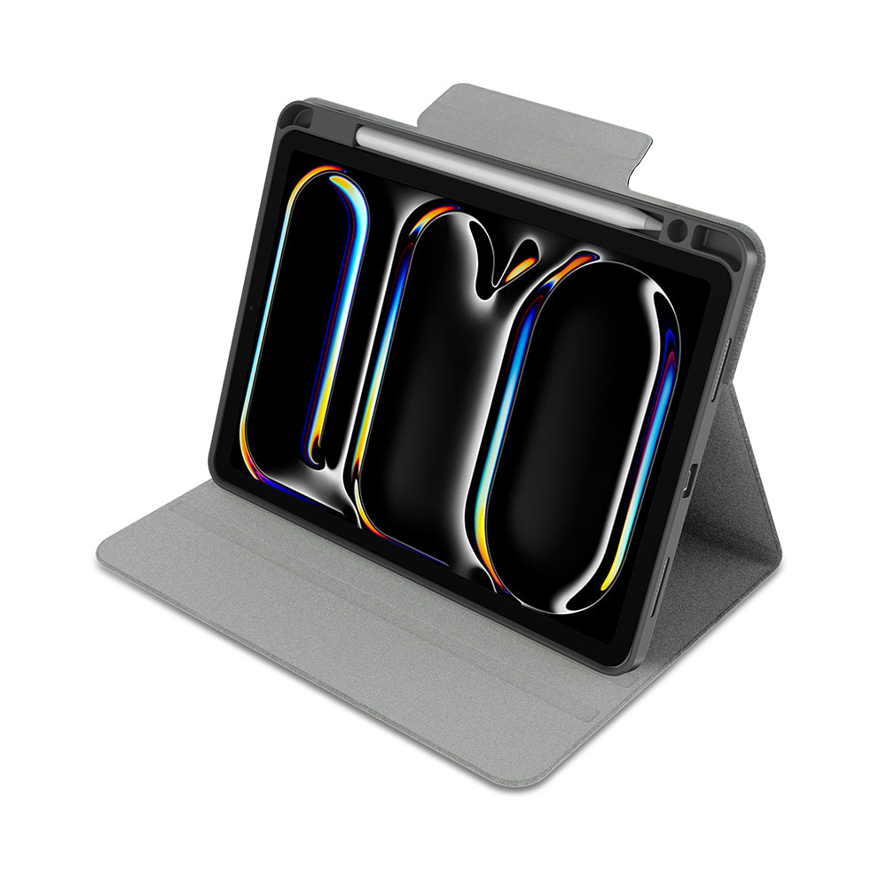 iPad Air 11 2024 Raptic Spin Detachable Folio PU Ayrılabilir Kalem Bölmeli Standlı Kılıf Siyah