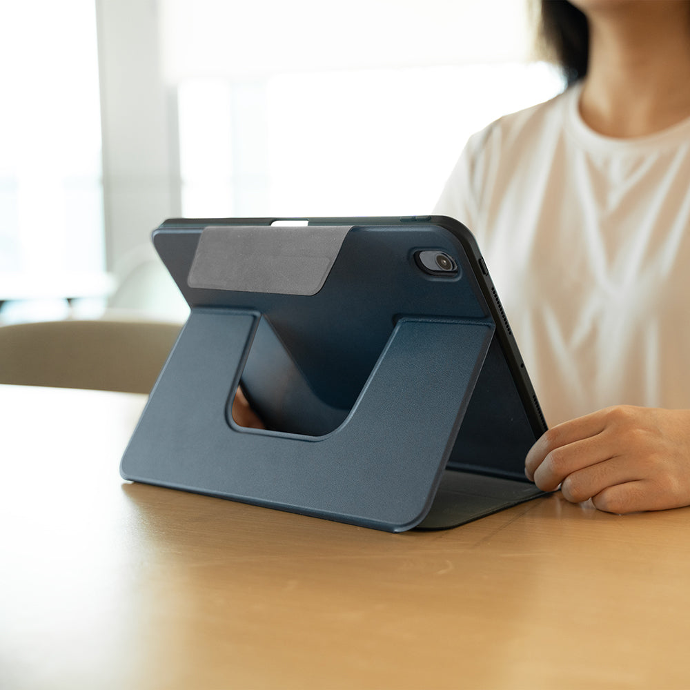 iPad Air 11 2024 Raptic Spin Detachable Folio PU Ayrılabilir Kalem Bölmeli Standlı Kılıf Siyah