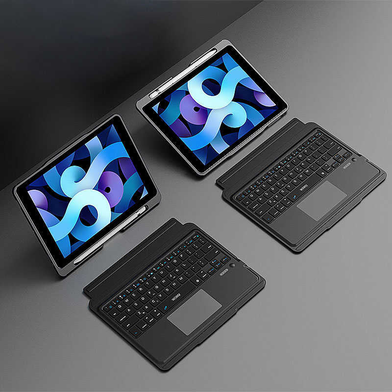 iPad Air 11 2024 Wiwu Keyboard Folio Kablosuz Klavyeli Kılıf Siyah