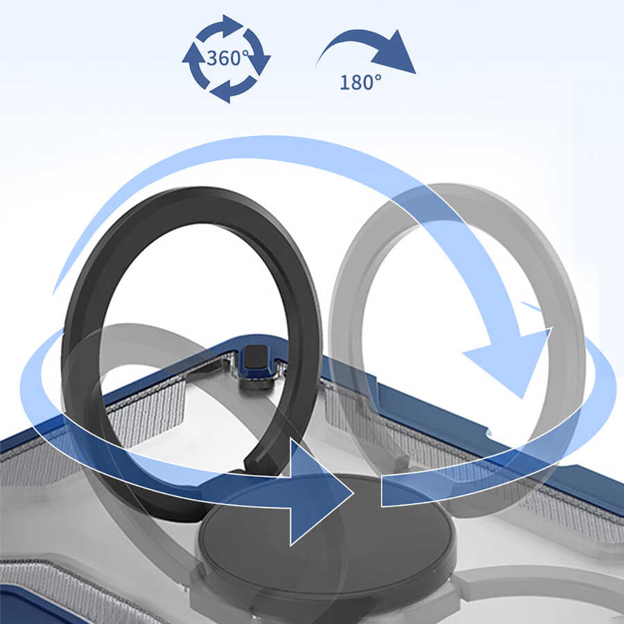 iPad Air 11 2024 Wiwu Mecha Dönebilen Standlı Tablet Kılıfı Siyah