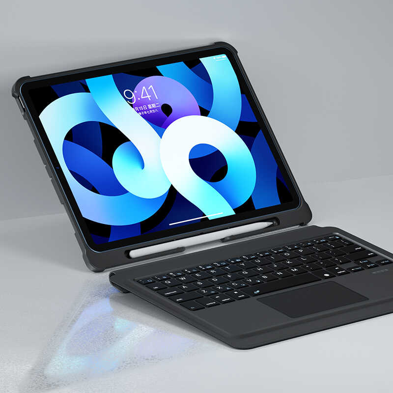 Apple iPad Air 11 2025 M3 Benks Multifunctional Kablosuz Klavyeli Kılıf Siyah