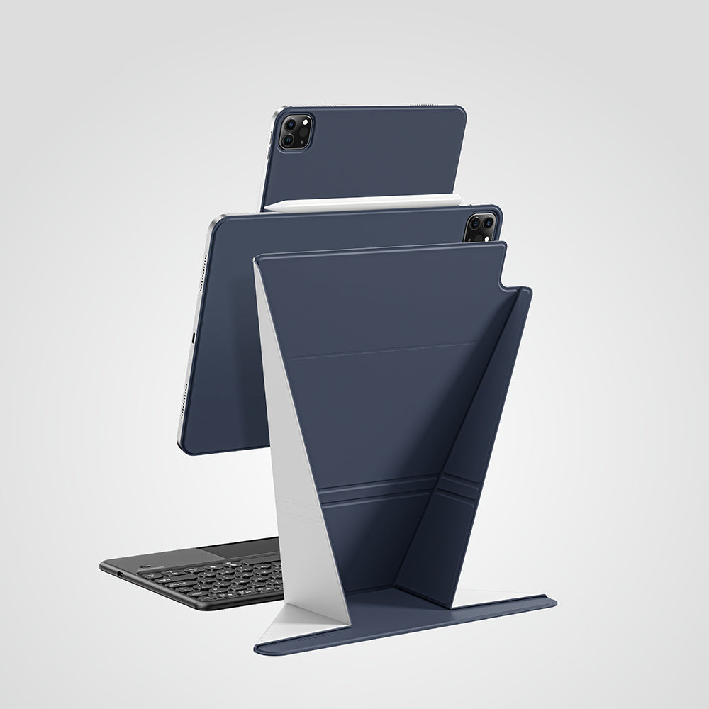 iPad Air 13 2024 Amazingthing Matte Pro Mag Folio Katlanabilir Magnetik Standlı Kılıf Siyah