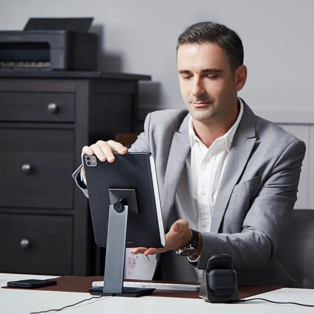 iPad Pro 11 2020 (2.Nesil) Kılıf Aramid Fiber Pitaka Ultra-Slim Classic Serisi Tablet Kılıf Siyah-Yeşil