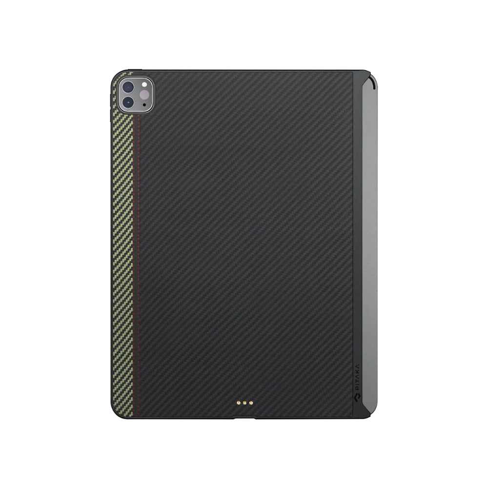 iPad Pro 11 2021 (3.Nesil) Kılıf Aramid Fiber Pitaka Ultra-Slim Classic Serisi Tablet Kılıf Siyah-Yeşil