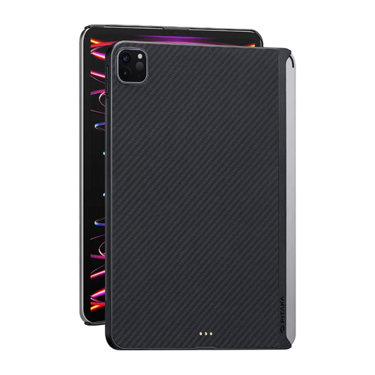 iPad Pro 11 2021 (3.Nesil) Kılıf Aramid Fiber Pitaka Ultra-Slim Classic Serisi Tablet Kılıf Siyah-Yeşil