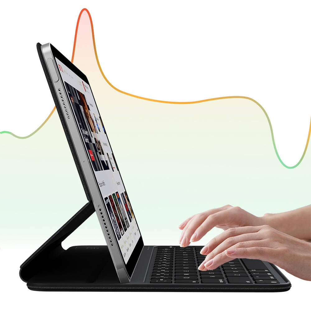 iPad Pro 11 2021 (3.Nesil) Wiwu F16 Klavyeli Standlı Magnetik Kılıf Siyah