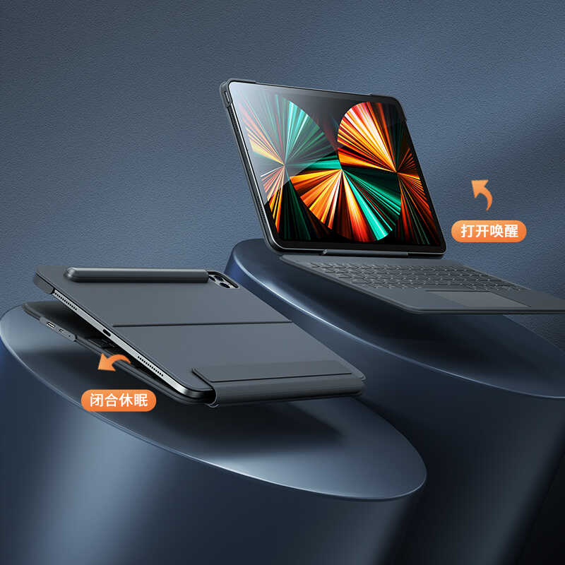 iPad Pro 11 2022 M2 Benks KB01 Kablosuz Klavyeli Kılıf Gri