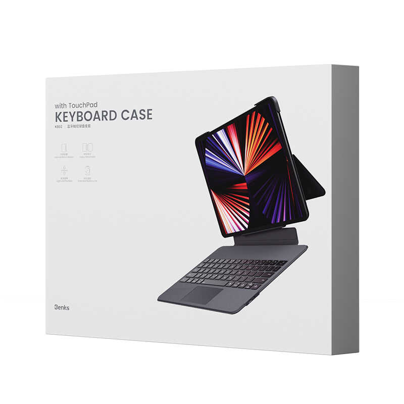 iPad Pro 11 2022 M2 Benks KB01 Kablosuz Klavyeli Kılıf Gri