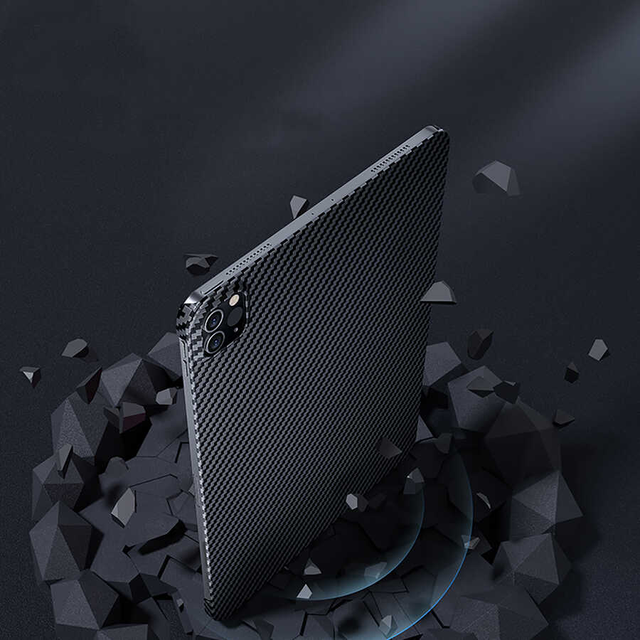 iPad Pro 11 2022 M2 Kılıf Benks Essential Kevlar Karbon Fiber Kılıf Siyah