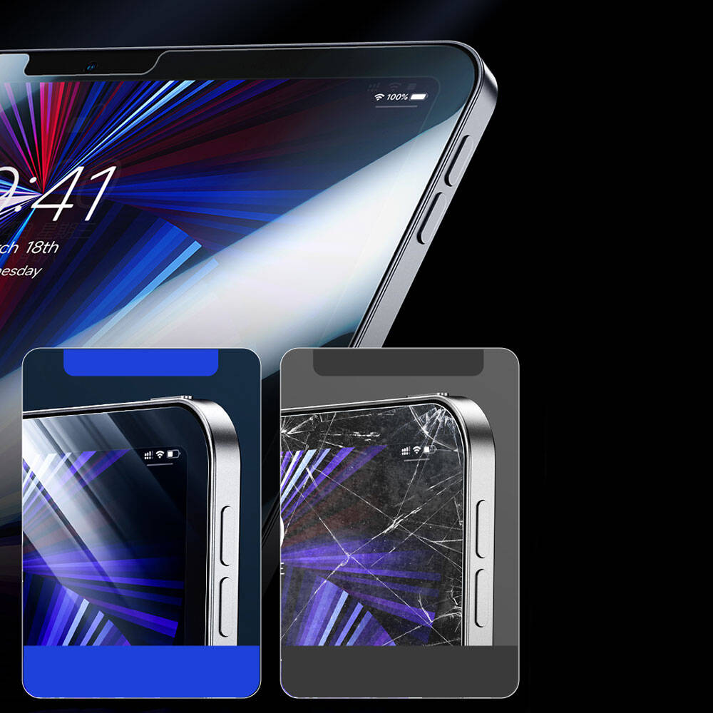 iPad Pro 11 2024 Benks OKR Glass Warrior HD Parlak Ekran Koruyucu Şeffaf