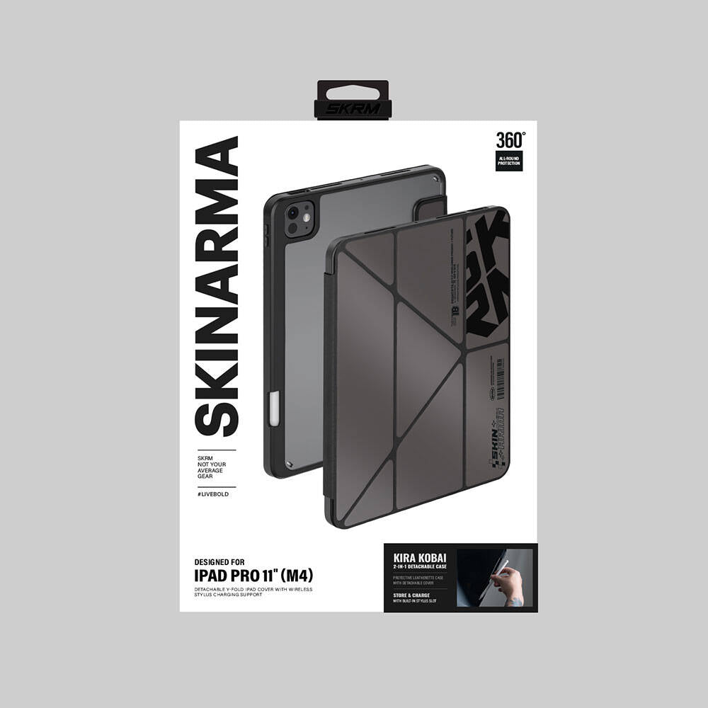 iPad Pro 11 2024 Kılıf SkinArma Holografik Tasarımlı Arkası Şeffaf Çıkarılabilir Magnetik Kira Kobai Kılıf Colorful