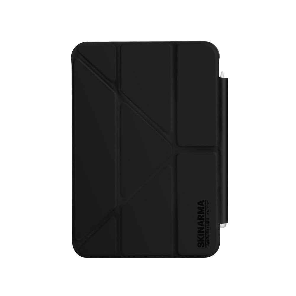 iPad Pro 11 2024 Kılıf SkinArma Sticker Tasarımlı Kalemlikli Arkası Şeffaf Standlı Magnetik Taito Kılıf Siyah