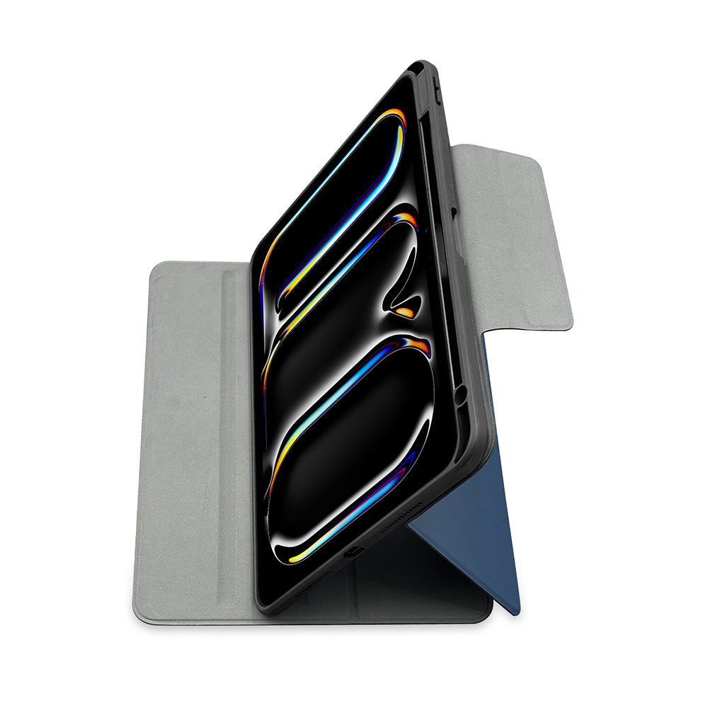 iPad Pro 11 2024 Raptic Spin Detachable Folio PU Ayrılabilir Kalem Bölmeli Standlı Kılıf Lacivert