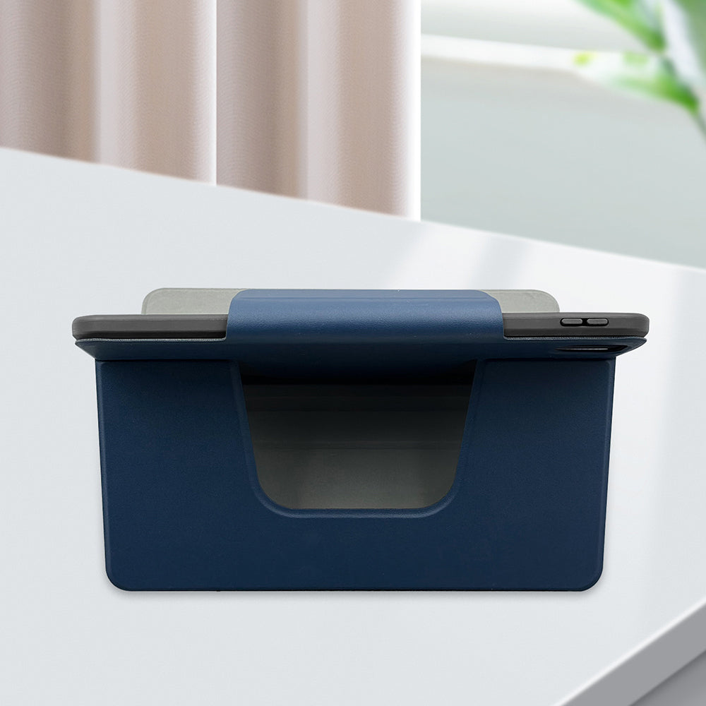 iPad Pro 11 2024 Raptic Spin Detachable Folio PU Ayrılabilir Kalem Bölmeli Standlı Kılıf Lacivert