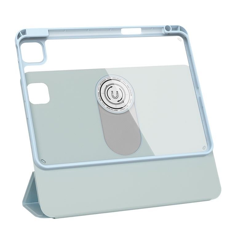 iPad Pro 11 2024 Wiwu 360° Dönebilen Standlı Magnetik Koruyucu Tablet Kılıfı Pembe