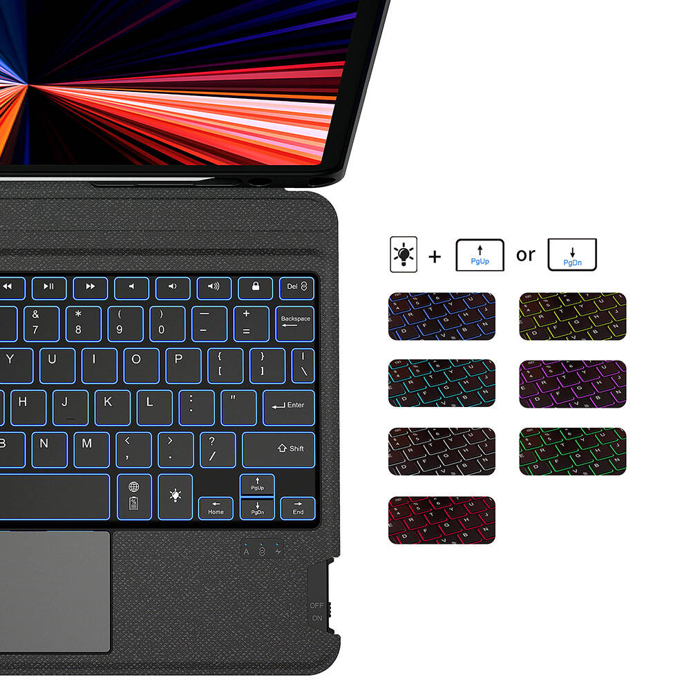 iPad Pro 11 2024 Wiwu Mag Touch Klavyeli Standlı Kılıf Siyah